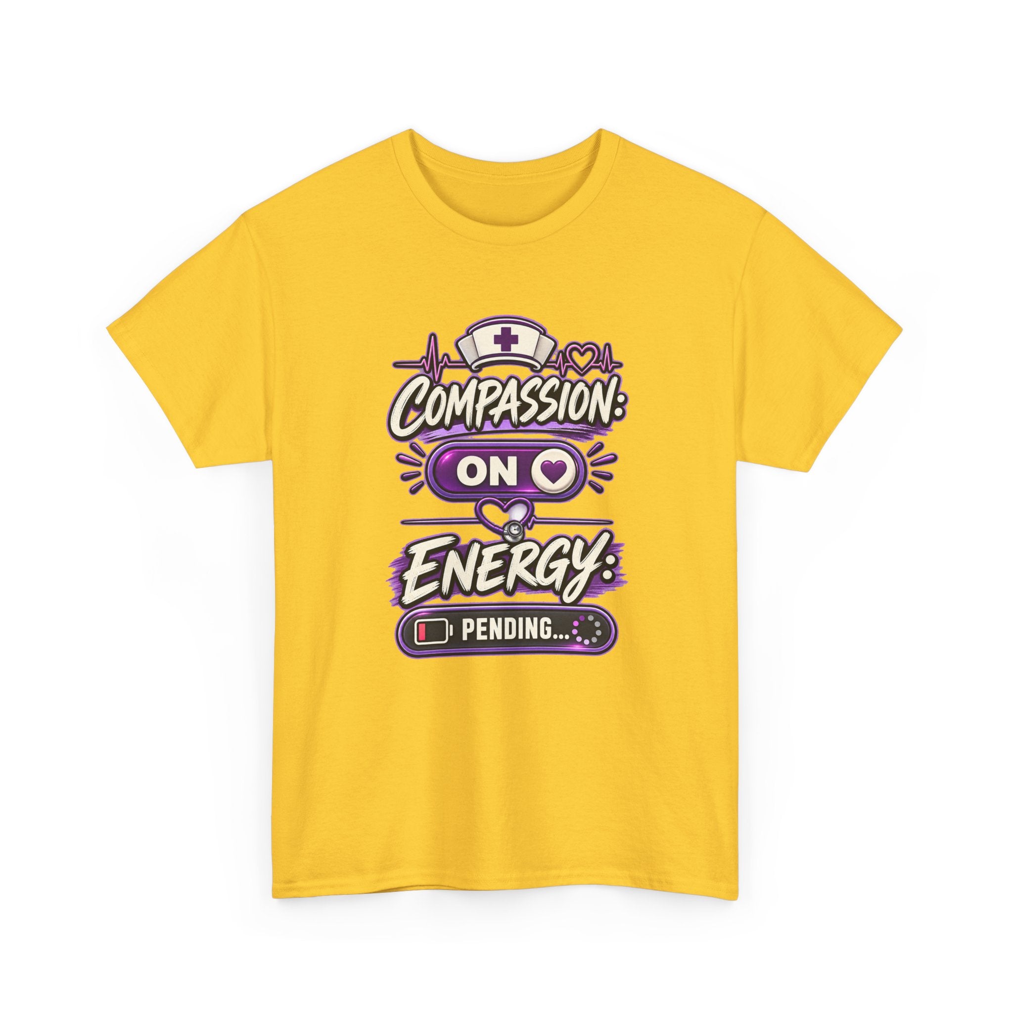 Compassion On Energy Tee — Nurse & Caregiver Funny Low Battery T-Shirt