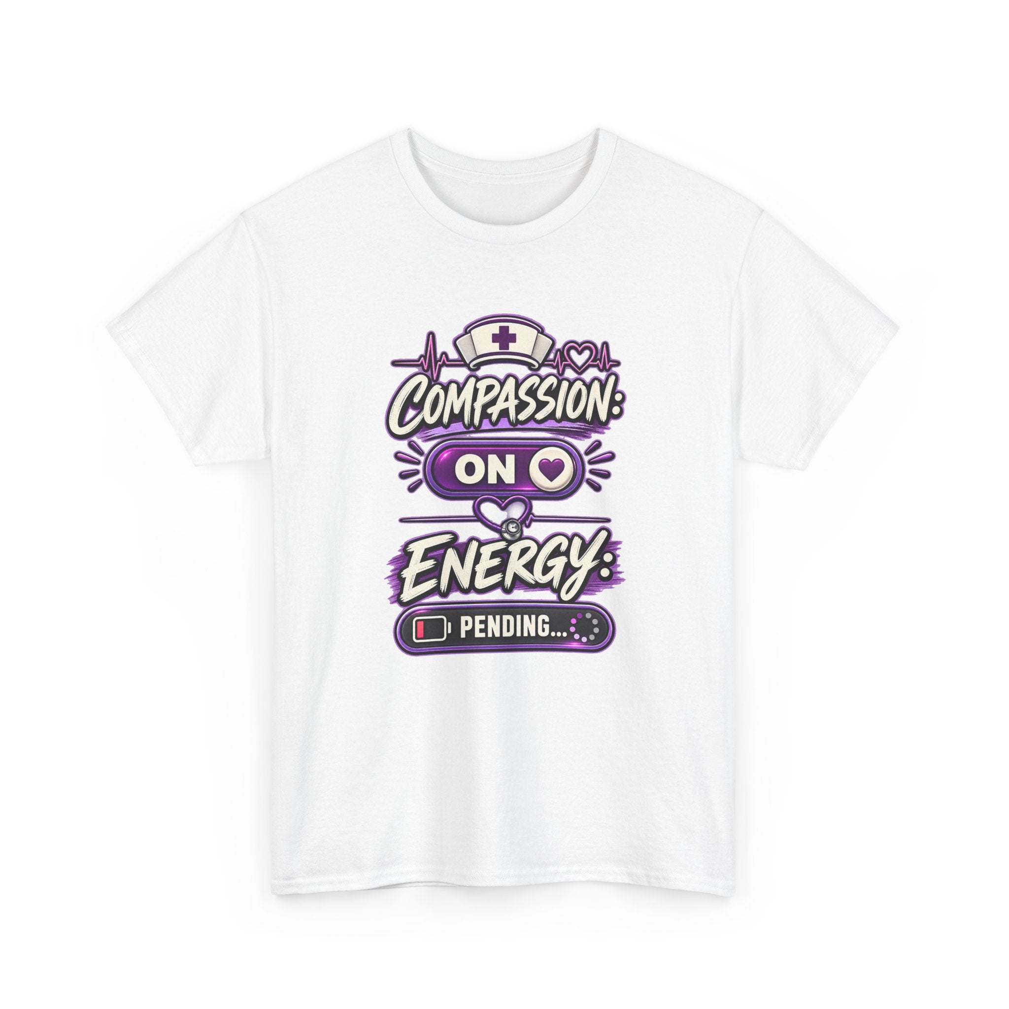 Compassion On Energy Tee — Nurse & Caregiver Funny Low Battery T-Shirt