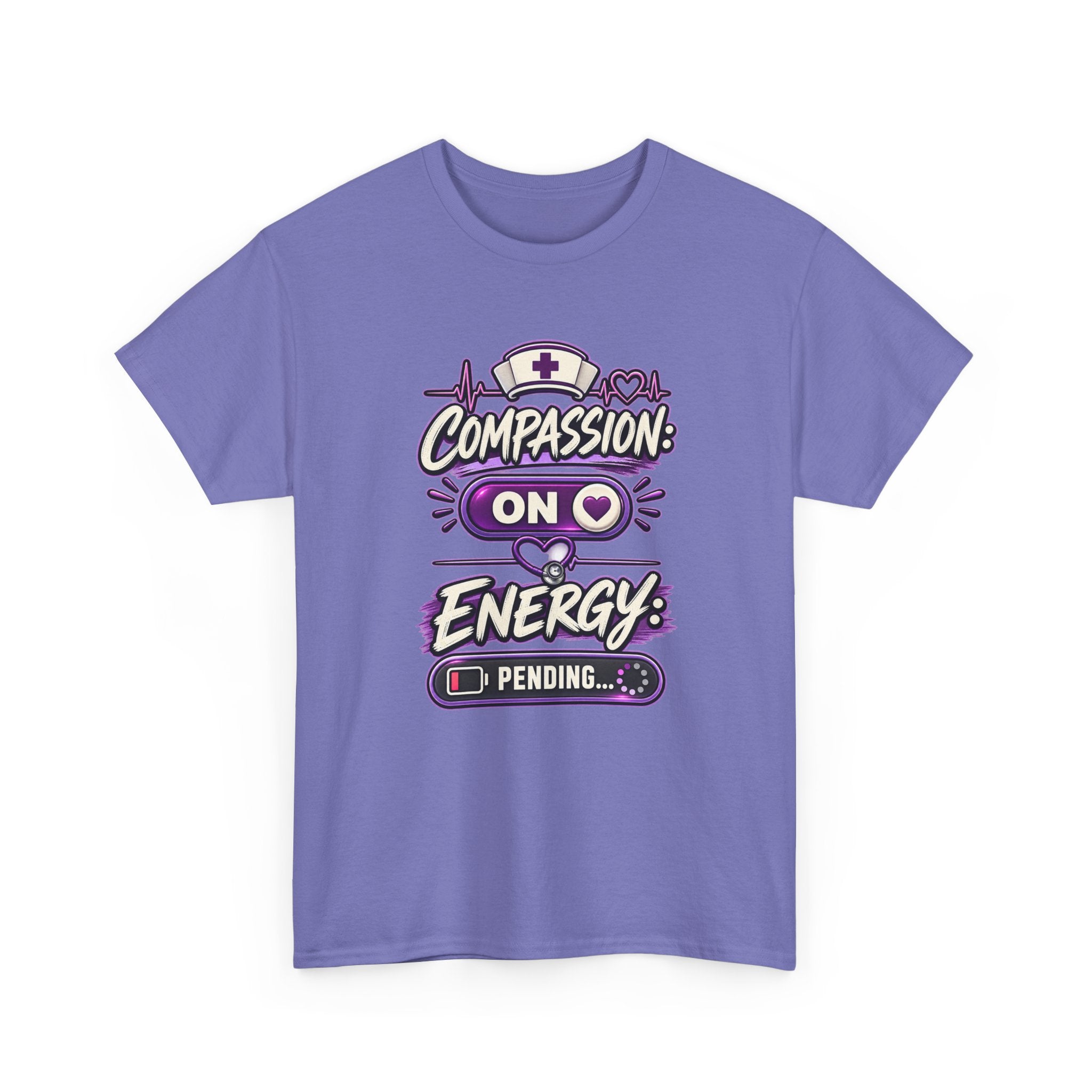 Compassion On Energy Tee — Nurse & Caregiver Funny Low Battery T-Shirt