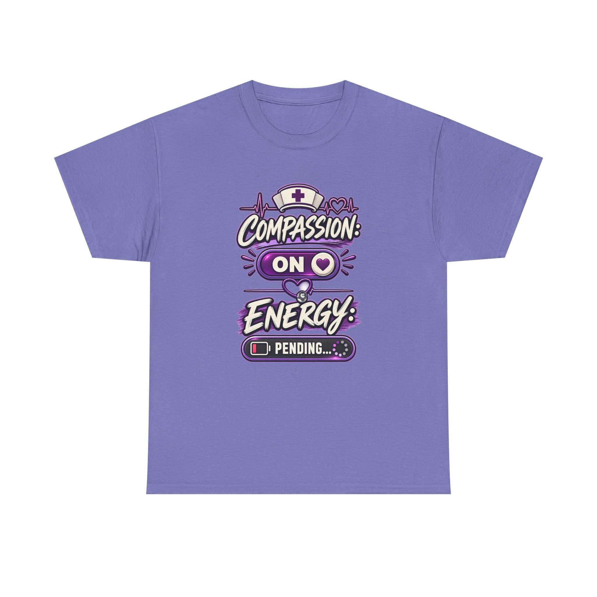 Compassion On Energy Tee — Nurse & Caregiver Funny Low Battery T-Shirt
